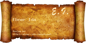 Ebner Ida névjegykártya